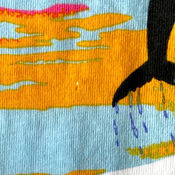 Jordache Vintage No More Bad Days Cropped Tee 80s retro neon dolphin t-shirt | S - Picture 12 of 15